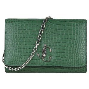 Jimmy Choo Palace Cactus Croc-embossed Leather Mini Bag